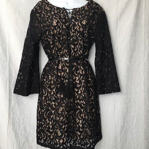 Little Black Dress - Lace - Tunic Dress - Mod Dress - LBD
